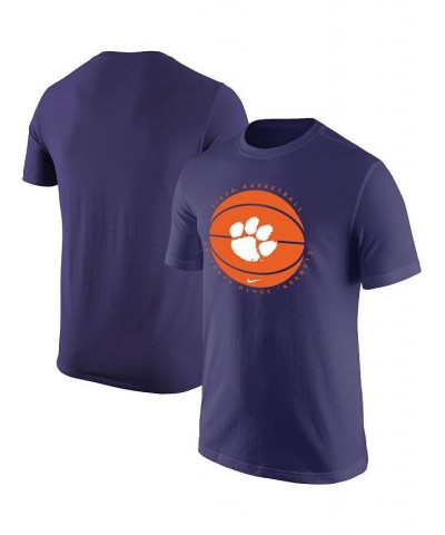 Men's Purple Clemson Tigers Basketball Logo T-shirt $16.80 T-Shirts