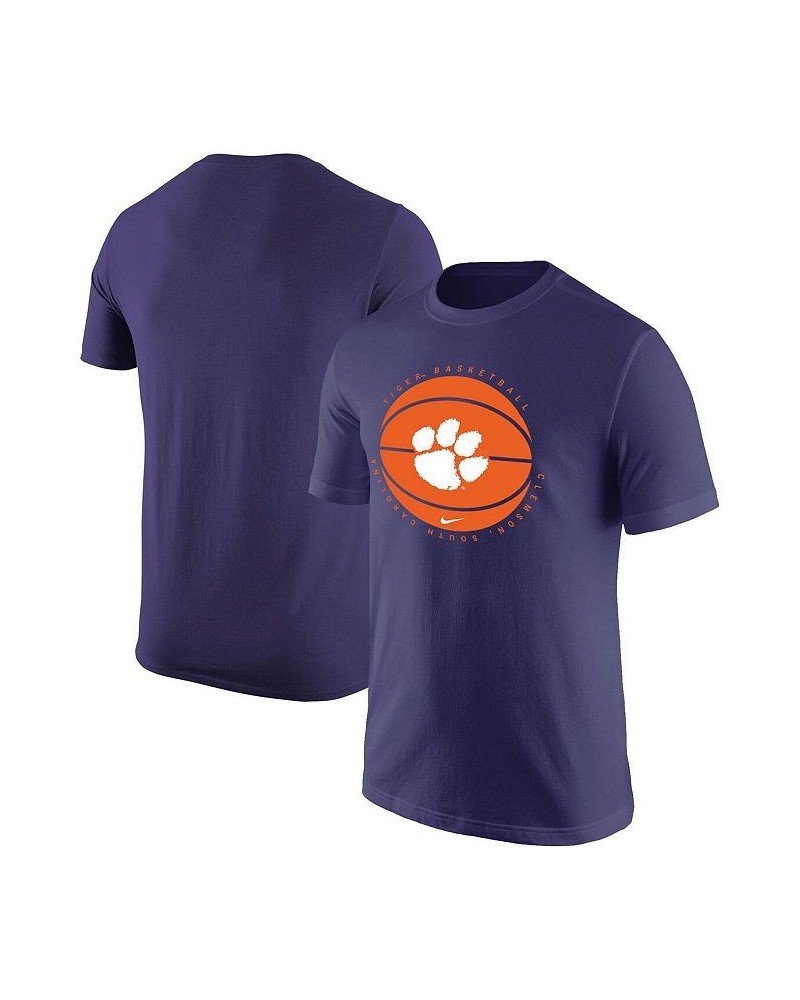 Men's Purple Clemson Tigers Basketball Logo T-shirt $16.80 T-Shirts