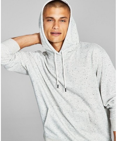 Men's Oversized-Fit Speckled French Terry Hoodie Gray $19.24 Sweatshirt