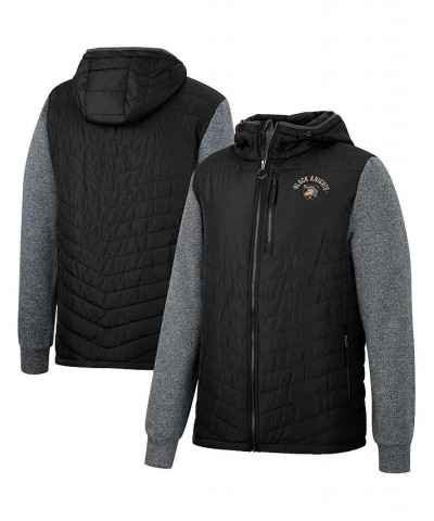 Men's Black, Charcoal Army Black Knights Course Herringbone Full-Zip Hoodie $37.80 Jackets