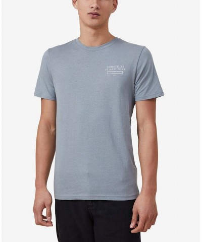 Men's Tbar Street Crew Neck T-shirt Blue $16.10 T-Shirts