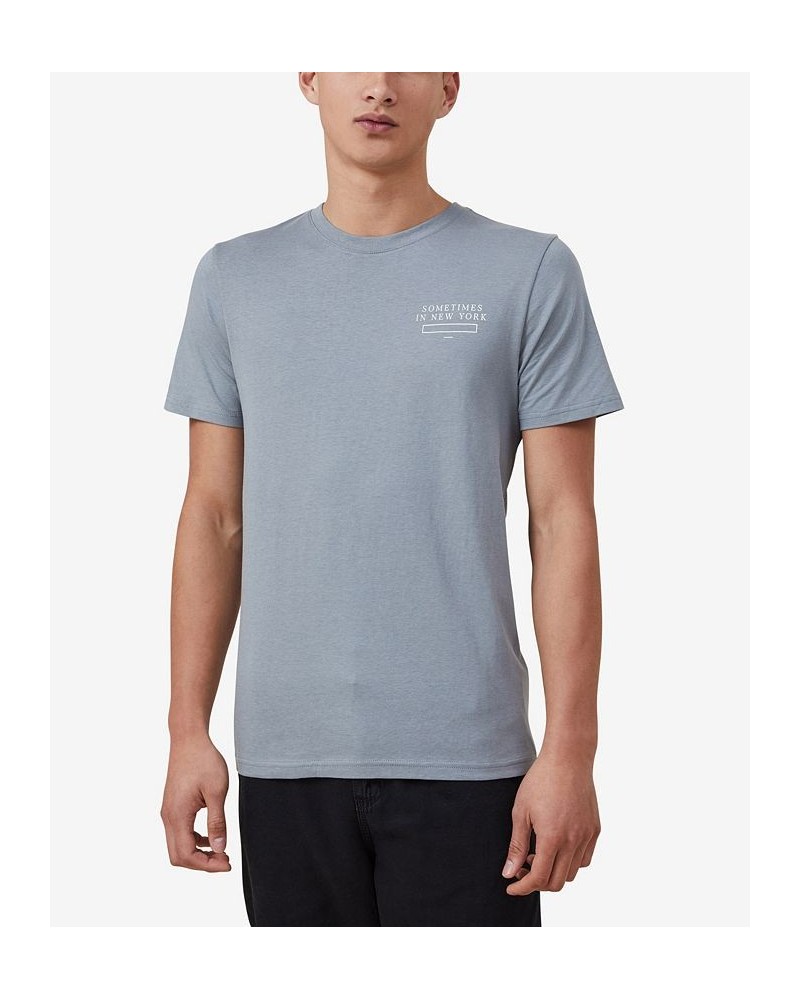 Men's Tbar Street Crew Neck T-shirt Blue $16.10 T-Shirts