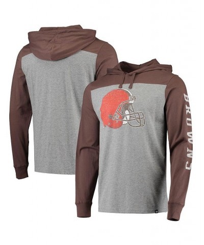 Men's Heathered Gray, Brown Cleveland Browns Franklin Wooster Long Sleeve Hoodie T-shirt $31.20 T-Shirts