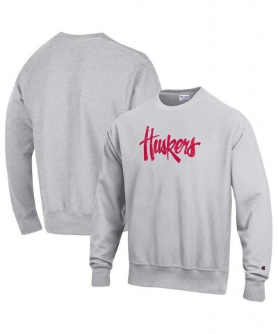 Men's Heathered Gray Nebraska Huskers Vault Logo Reverse Weave Pullover Sweatshirt $45.89 Sweatshirt