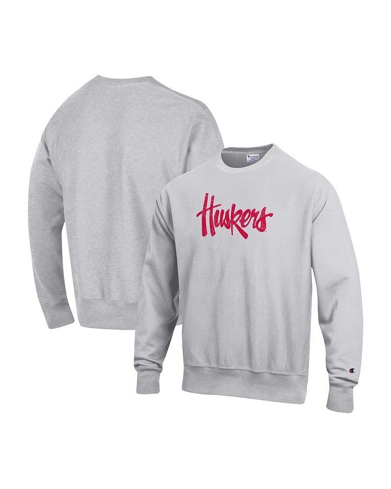 Men's Heathered Gray Nebraska Huskers Vault Logo Reverse Weave Pullover Sweatshirt $45.89 Sweatshirt