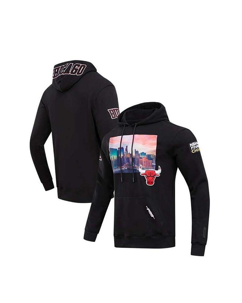 Men's Black Chicago Bulls City Scape Pullover Hoodie $45.10 Sweatshirt