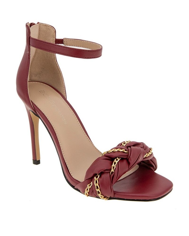 Women's Isabel Braided Sandal Red $55.93 Shoes