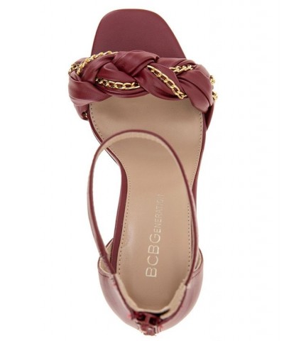 Women's Isabel Braided Sandal Red $55.93 Shoes