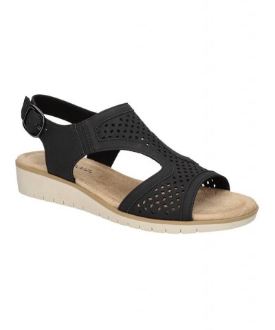 Women's Alba Comfort Wedge Sandals Black $29.40 Shoes