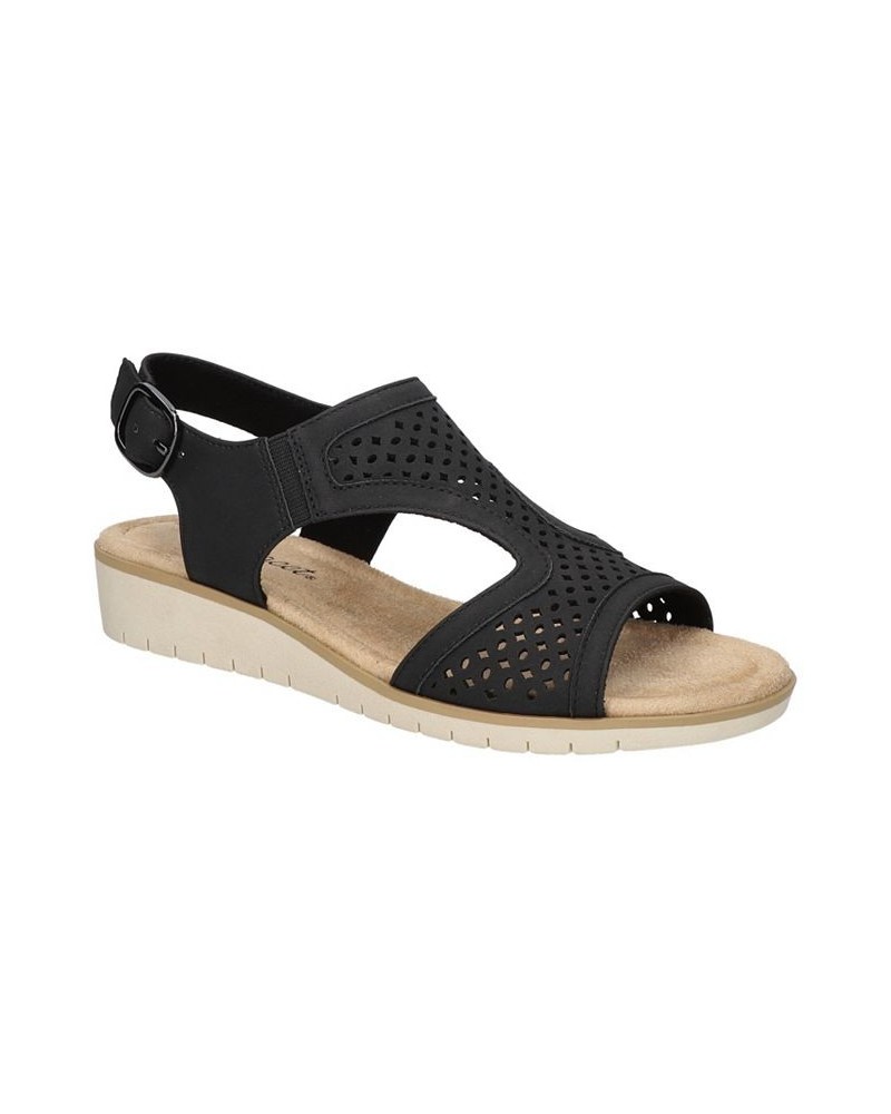 Women's Alba Comfort Wedge Sandals Black $29.40 Shoes