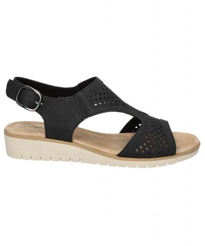 Women's Alba Comfort Wedge Sandals Black $29.40 Shoes