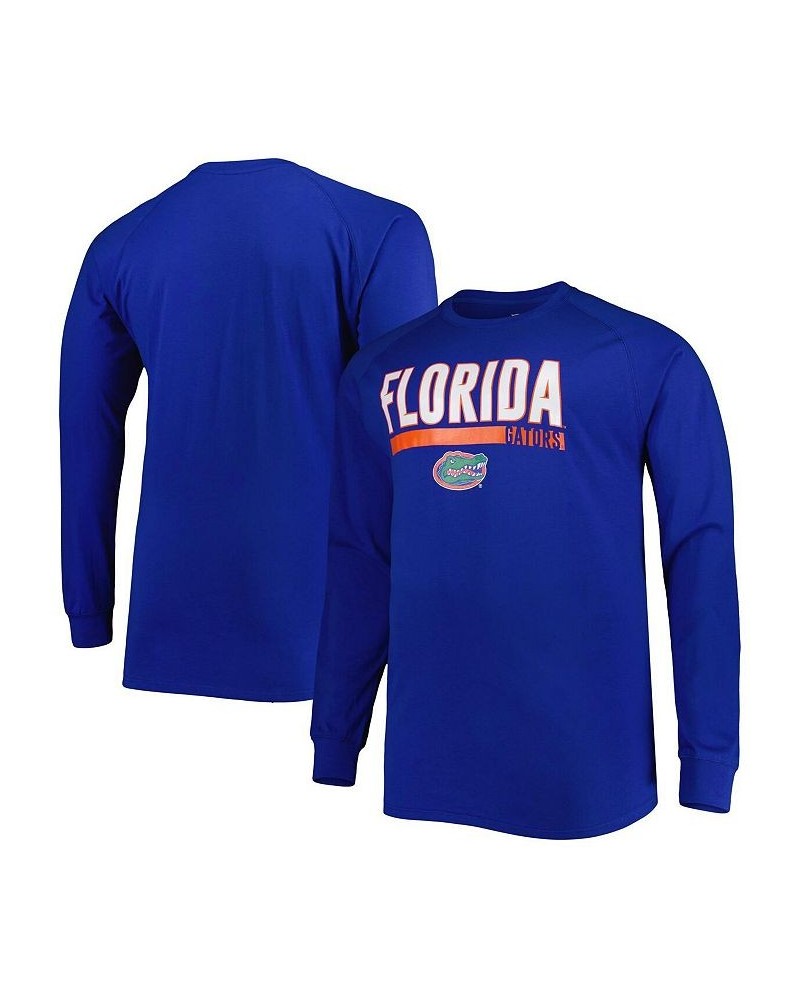 Men's Royal Florida Gators Big and Tall Two-Hit Raglan Long Sleeve T-shirt $25.19 T-Shirts