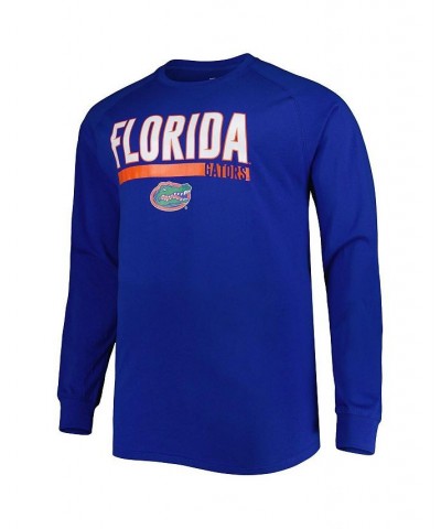 Men's Royal Florida Gators Big and Tall Two-Hit Raglan Long Sleeve T-shirt $25.19 T-Shirts