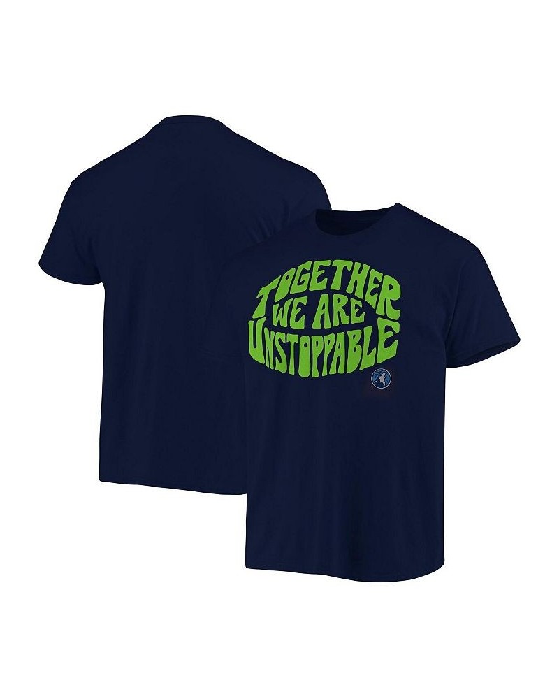 Men's Navy Minnesota Timberwolves Positive Message Enzyme Washed T-shirt $18.49 T-Shirts