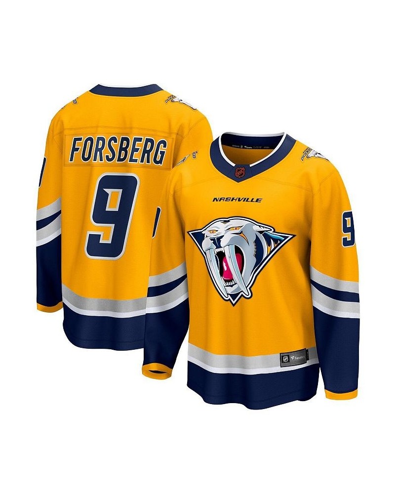 Men's Branded Filip Forsberg Yellow Nashville Predators Special Edition 2.0 Breakaway Player Jersey $43.71 Jersey