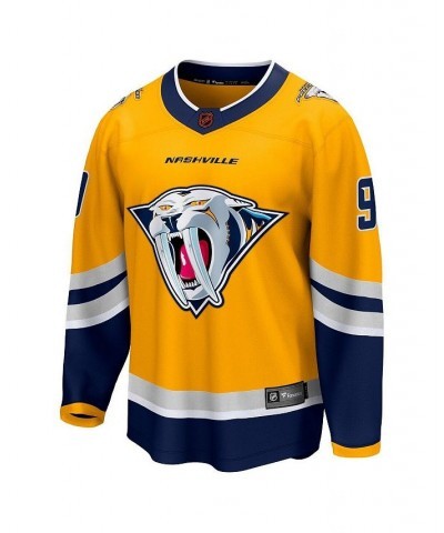 Men's Branded Filip Forsberg Yellow Nashville Predators Special Edition 2.0 Breakaway Player Jersey $43.71 Jersey