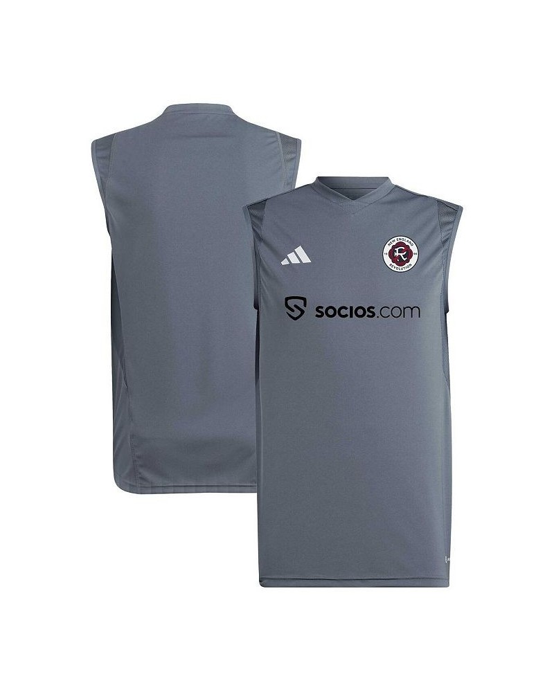 Men's Gray New England Revolution 2023 On-Field Sleeveless Training Jersey $33.59 Jersey