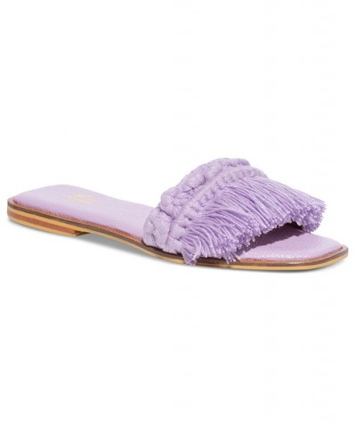 Women's Candy Fringe Flat Sandals PD02 $45.78 Shoes