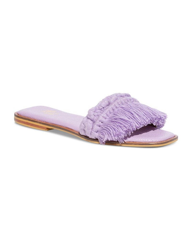 Women's Candy Fringe Flat Sandals PD02 $45.78 Shoes