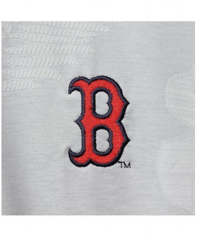 Men's Gray Boston Red Sox Palm Coast Delray Fond IslandZone Allover Polo Shirt $46.64 Polo Shirts