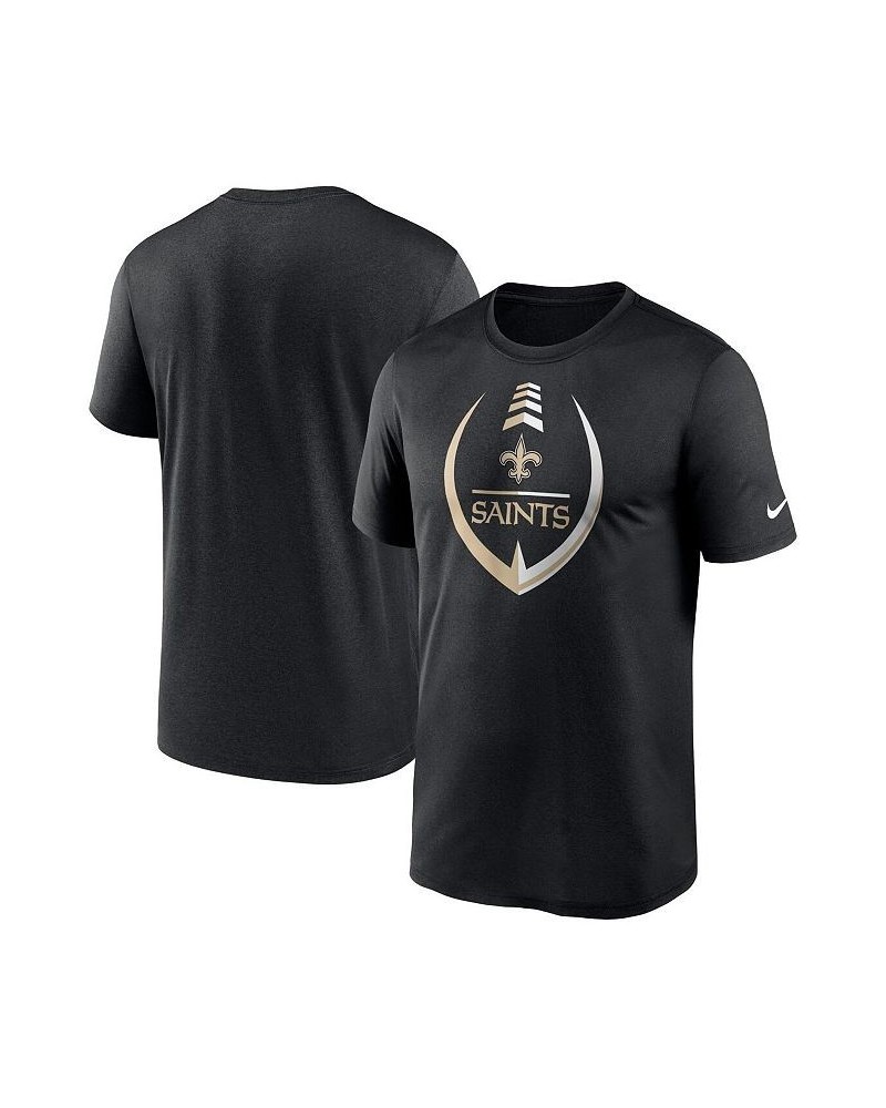 Men's Black New Orleans Saints Icon Legend Performance T-shirt $21.19 T-Shirts