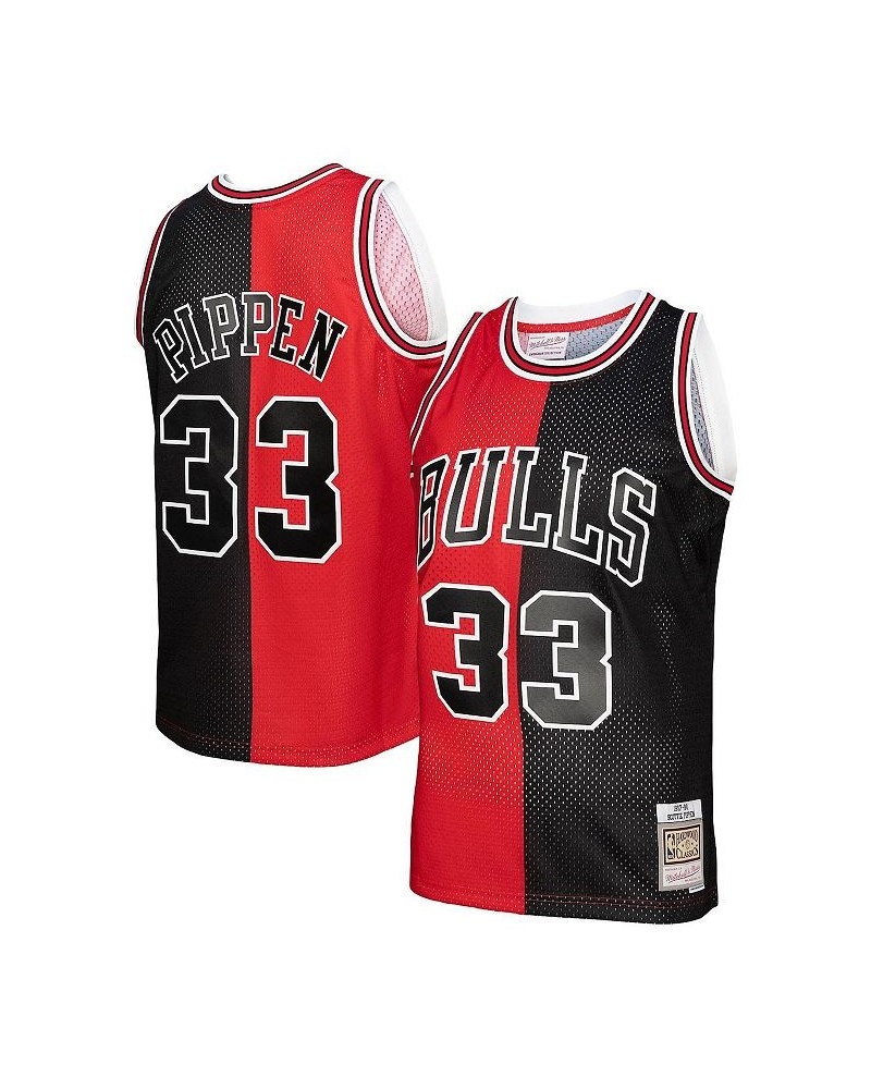 Men's Scottie Pippen Red, Black Chicago Bulls Big and Tall Hardwood Classics 1997-98 Split Swingman Jersey $34.50 Jersey