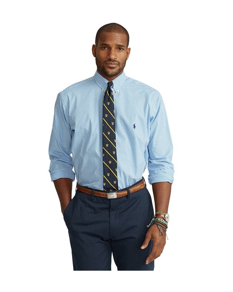 Men's Big & Tall Classic-Fit Poplin Shirt Blue/white Check $49.95 Shirts