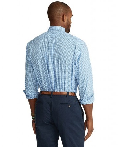 Men's Big & Tall Classic-Fit Poplin Shirt Blue/white Check $49.95 Shirts