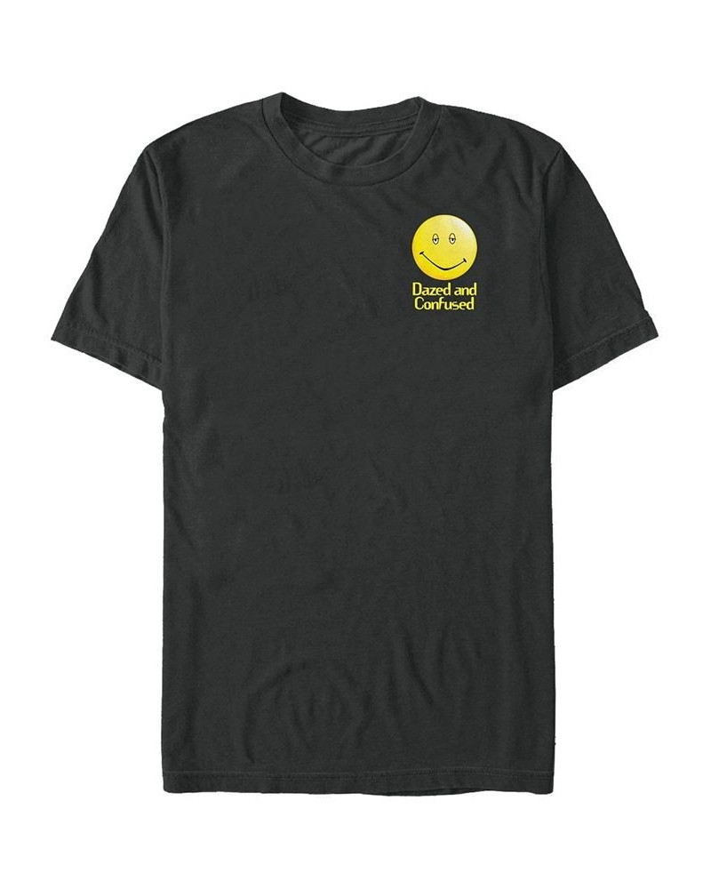 Dazed and Confused Men's Left Chest Smiley Face Short Sleeve T-Shirt Black $19.24 T-Shirts