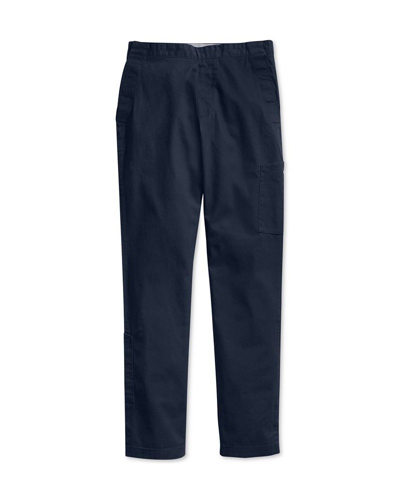 Men's Seated Fit Chino Pants with Velcro Closure Blue $43.73 Pants