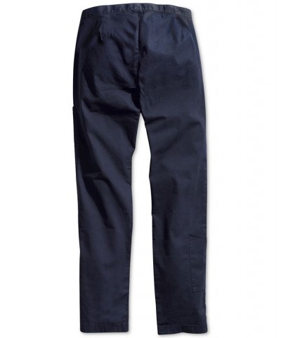 Men's Seated Fit Chino Pants with Velcro Closure Blue $43.73 Pants