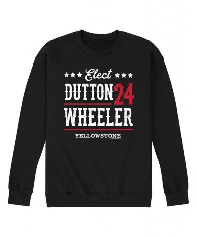 Men's Yellowstone Elect Dutton Fleece Sweatshirt Black $24.20 Sweatshirt