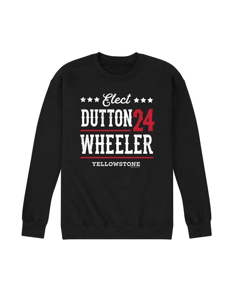 Men's Yellowstone Elect Dutton Fleece Sweatshirt Black $24.20 Sweatshirt