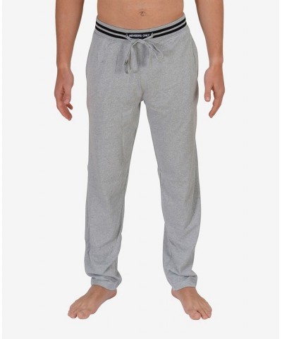 Men's 2 Stripe Waist Jersey Knit Lounge Pants Gray $18.70 Pajama