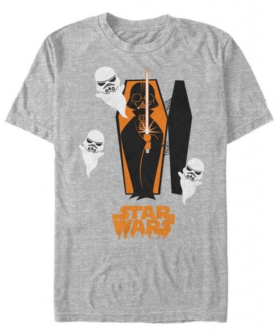 Star Wars Men's Darth Vader Coffin Storm trooper Ghosts Short Sleeve T-Shirt Gray $18.89 T-Shirts