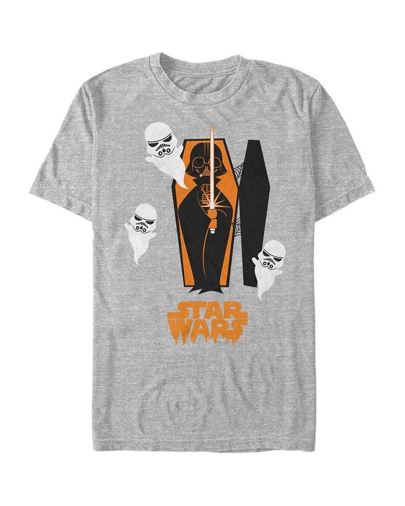 Star Wars Men's Darth Vader Coffin Storm trooper Ghosts Short Sleeve T-Shirt Gray $18.89 T-Shirts