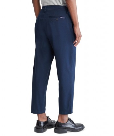 Men's Tapered Cropped Chino Pants Blue $25.48 Pants