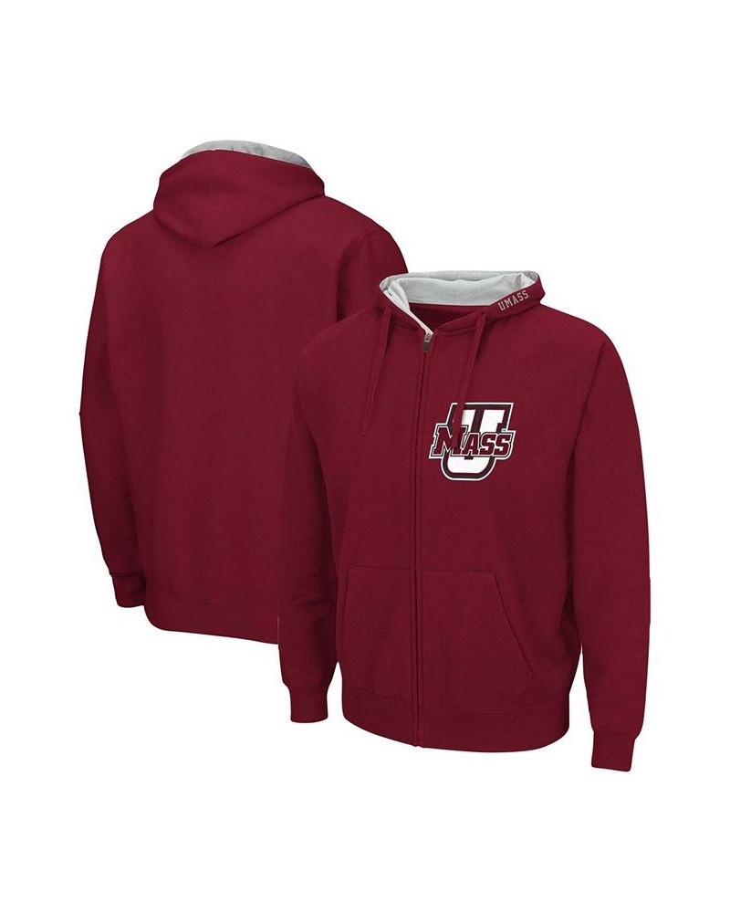 Men's Maroon UMass Minutemen Arch Logo 3.0 Full-Zip Hoodie $35.99 Sweatshirt