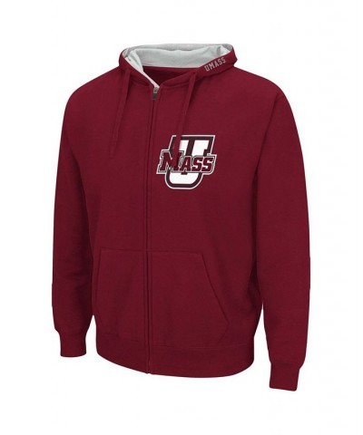 Men's Maroon UMass Minutemen Arch Logo 3.0 Full-Zip Hoodie $35.99 Sweatshirt