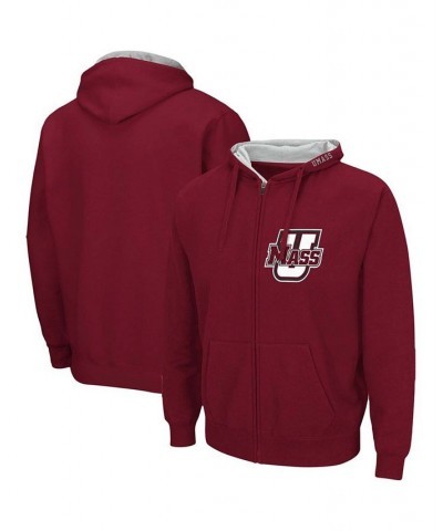 Men's Maroon UMass Minutemen Arch Logo 3.0 Full-Zip Hoodie $35.99 Sweatshirt