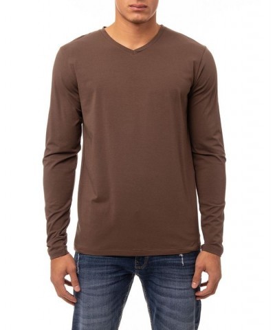 Men's Soft Stretch V-Neck Long Sleeve T-shirt PD05 $21.56 T-Shirts