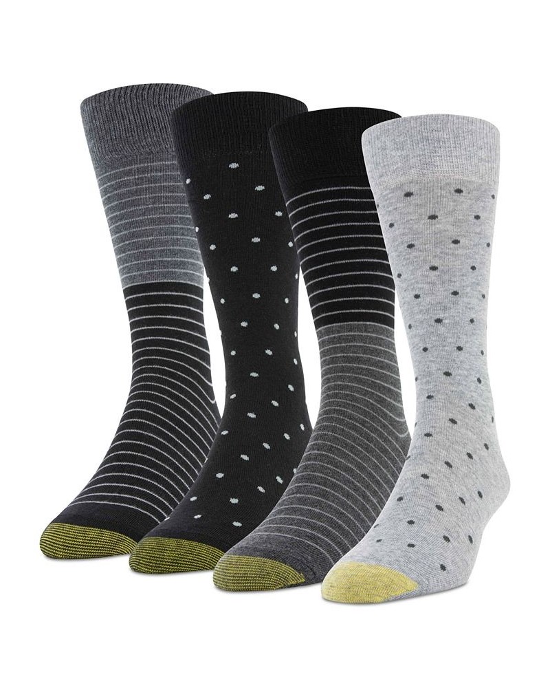 Men's 4-Pack Casual Dot Stripe Crew Socks Denim, New Navy, New Navy, Grey Heather $11.27 Socks