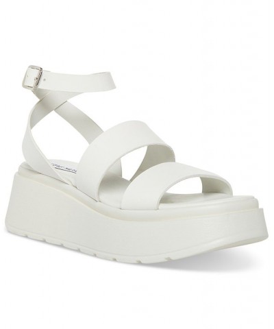 Women's Tenisy Ankle-Strap Platform Sandals White $52.47 Shoes