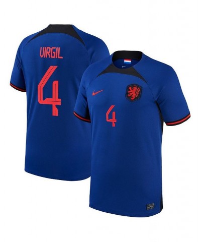 Men's Virgil Van Dijk Blue Netherlands National Team 2022/23 Away Breathe Stadium Replica Player Jersey $49.00 Jersey