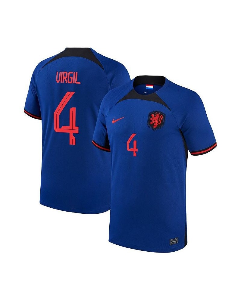 Men's Virgil Van Dijk Blue Netherlands National Team 2022/23 Away Breathe Stadium Replica Player Jersey $49.00 Jersey