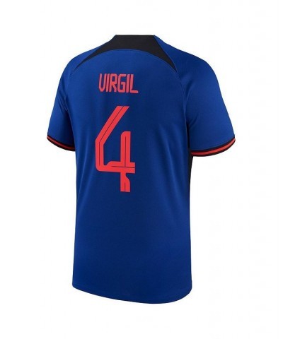 Men's Virgil Van Dijk Blue Netherlands National Team 2022/23 Away Breathe Stadium Replica Player Jersey $49.00 Jersey