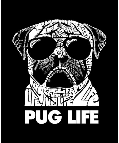 Men's Pug Life Raglan Baseball Word Art T-shirt Gray $20.70 T-Shirts