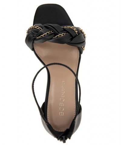 Women's Isabel Braided Sandal Black $55.93 Shoes