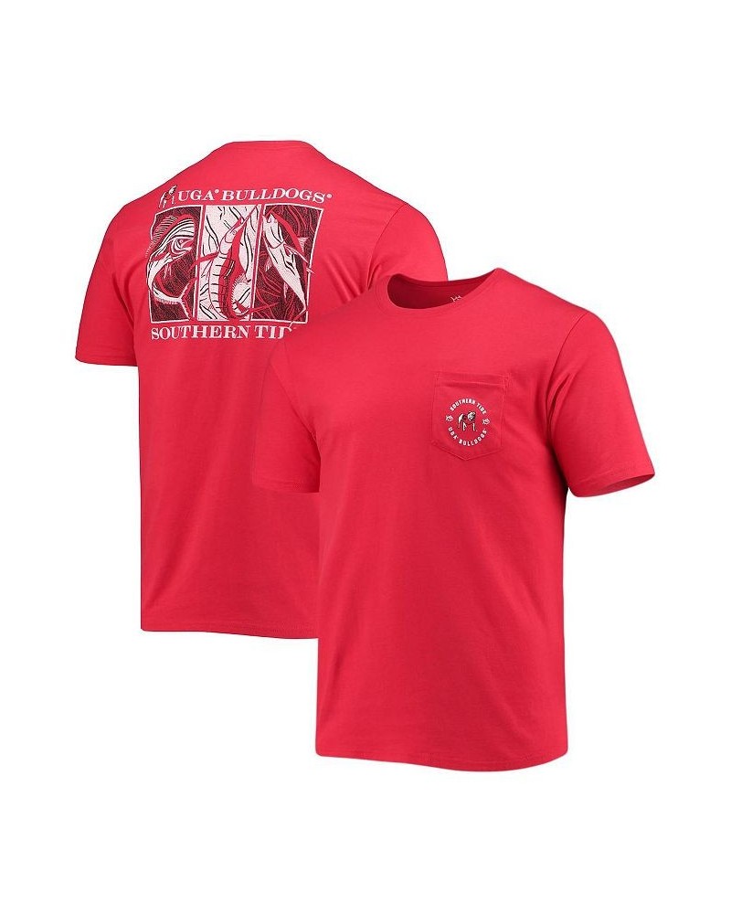 Men's Red Georgia Bulldogs Game Day Mosaic Fish T-shirt $31.85 T-Shirts