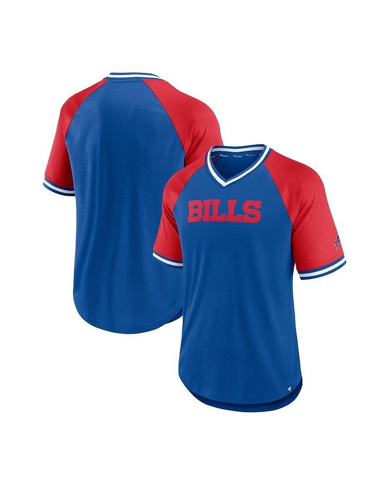 Men's Branded Royal, Red Buffalo Bills Second Wind Raglan V-Neck T-shirt $25.48 T-Shirts